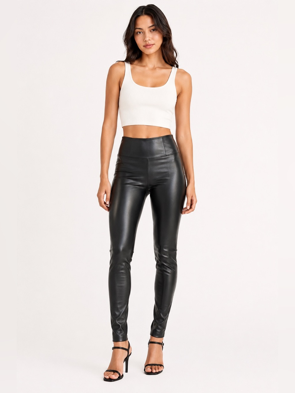 Aritzia Wilfred Free Vegan Leather High Rise Black Leggings XS